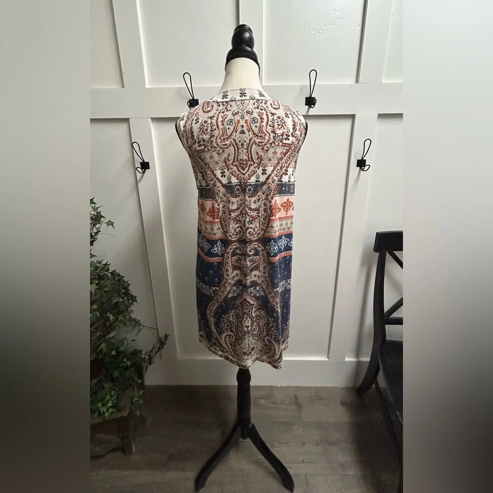 O’Neill Women’s Sleeveless Boho Print Dress Blue Orange Paisley Size M - Picture 3 of 4